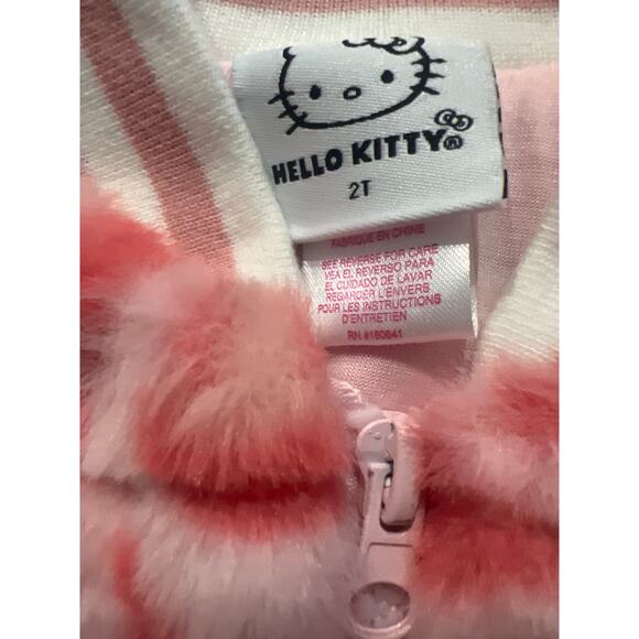 NWT Hello Kitty faux fur vest pink leopard print w sequin Hello Kitty - Size 2T - Picture 3 of 5